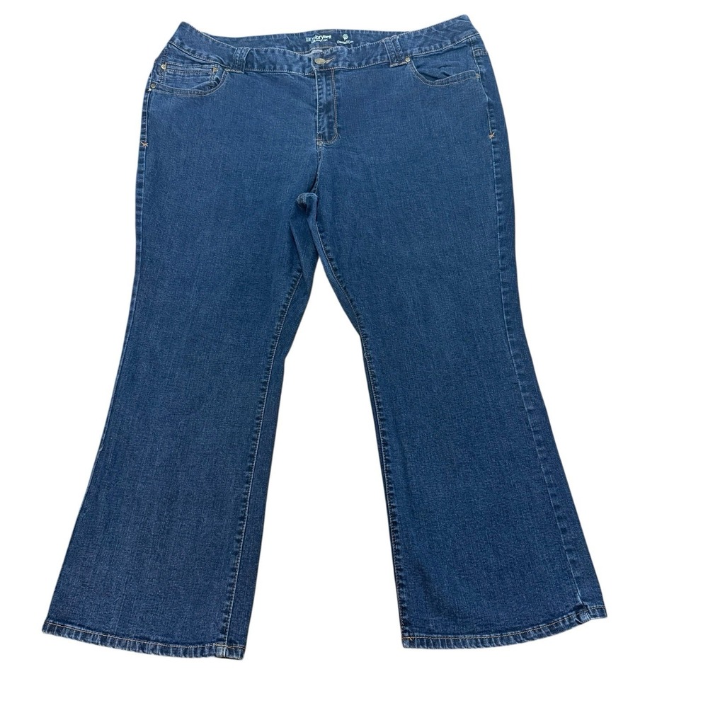 Slim‎ Boot Cut Denim Jeans Medium Wash Stretch Classic 90s Inspired Retro26P